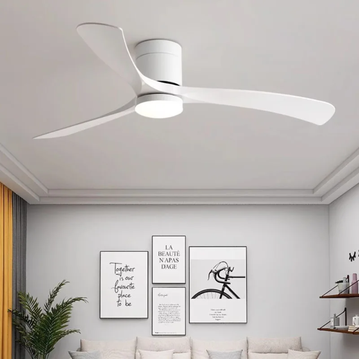 Ventilador de teto moderno com Iluminação e Controle Remoto - ZenithBreeze X2