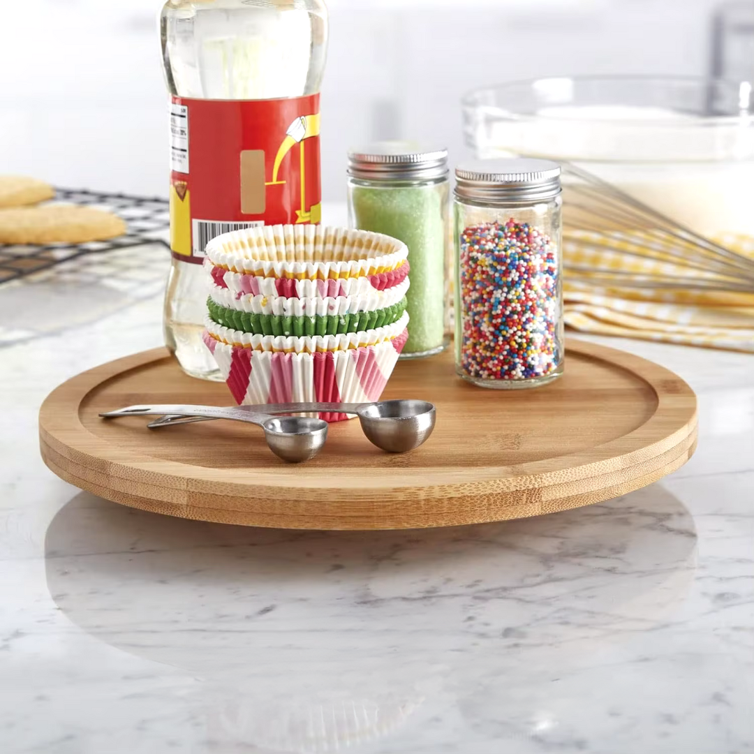 Bandeja Giratória de Madeira Multiuso