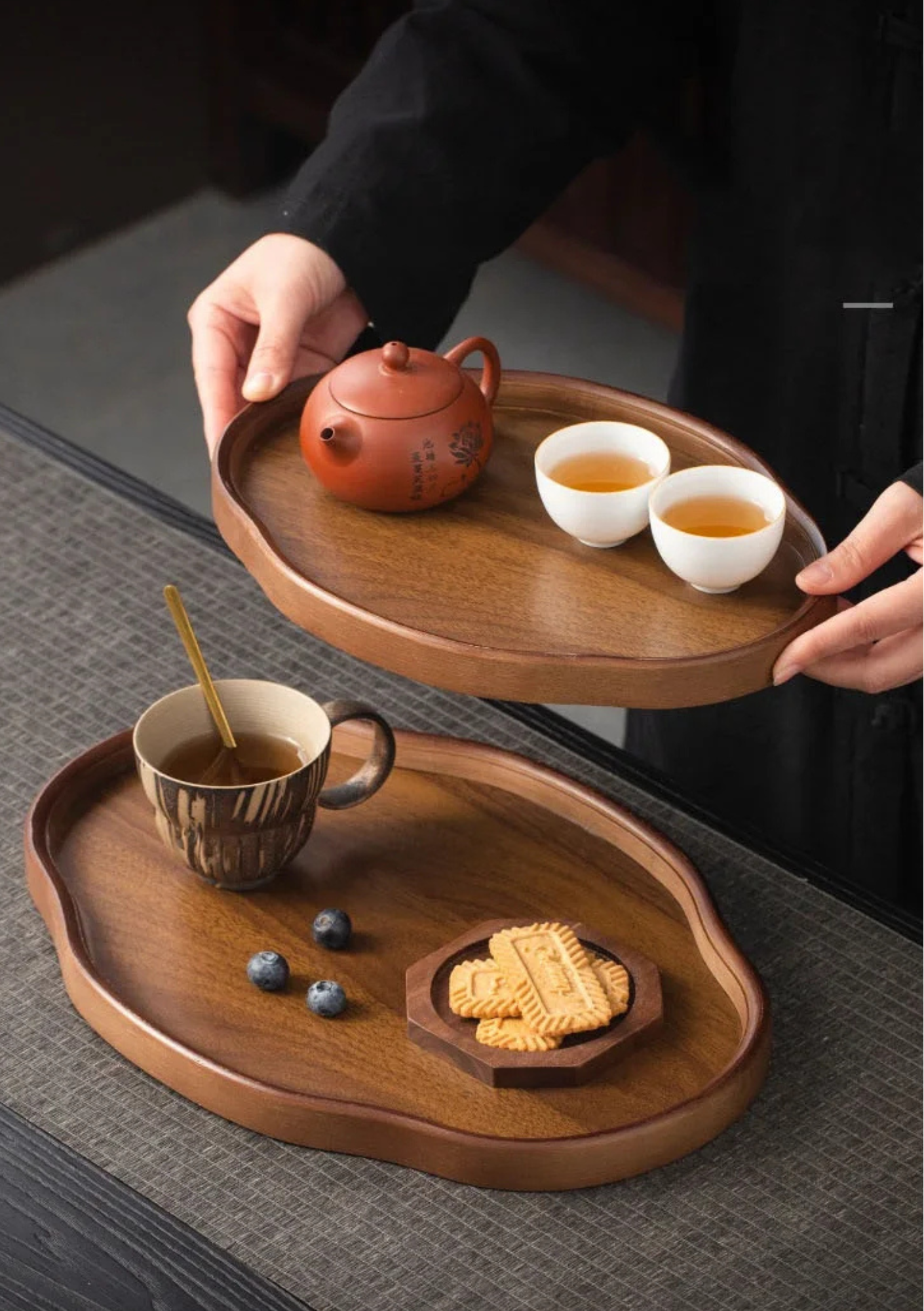 Bandeja de Madeira Decorativa para Servir e Decorar