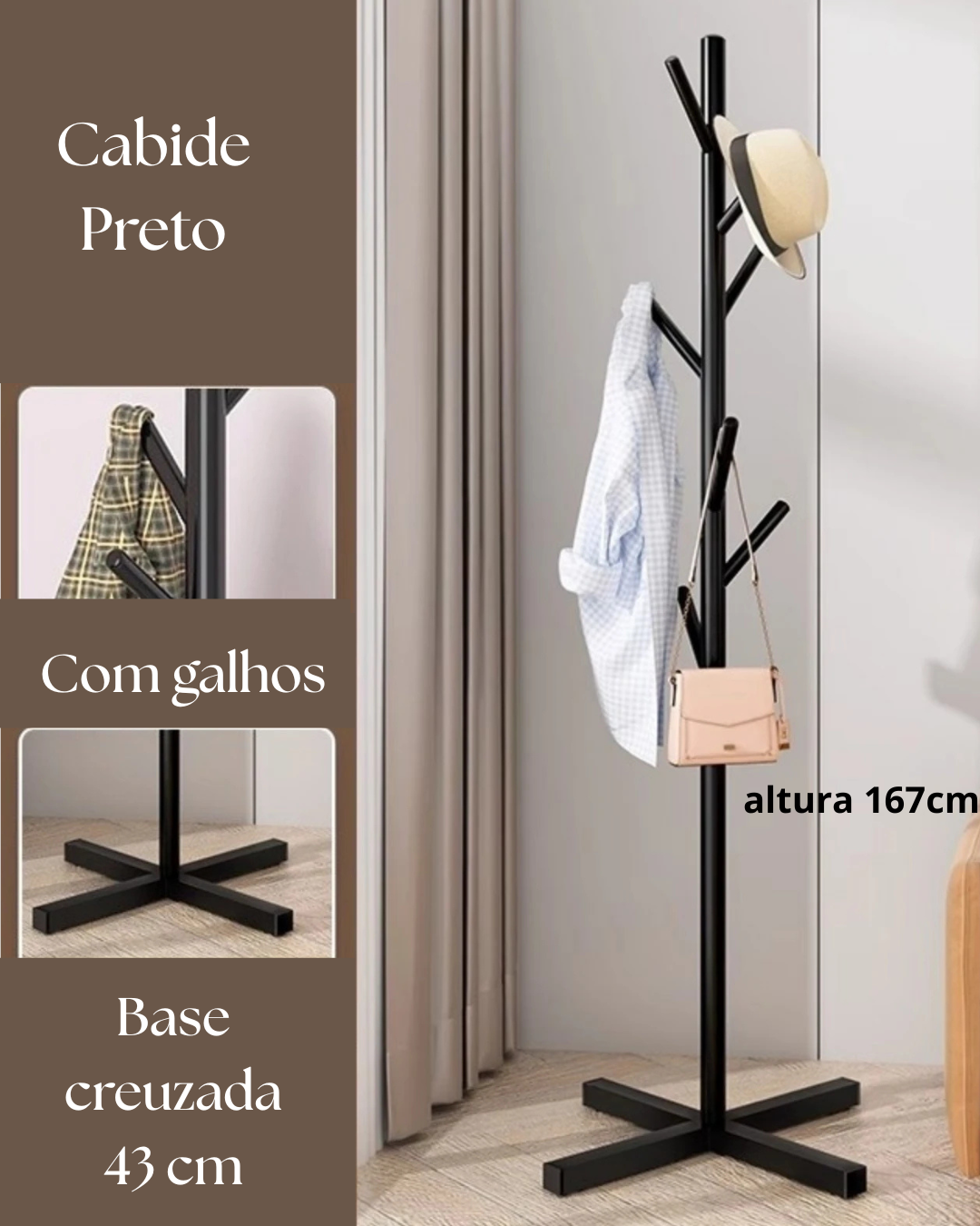 Cabide de Roupas Doméstico de Mármore Cabide de Chão Moderno