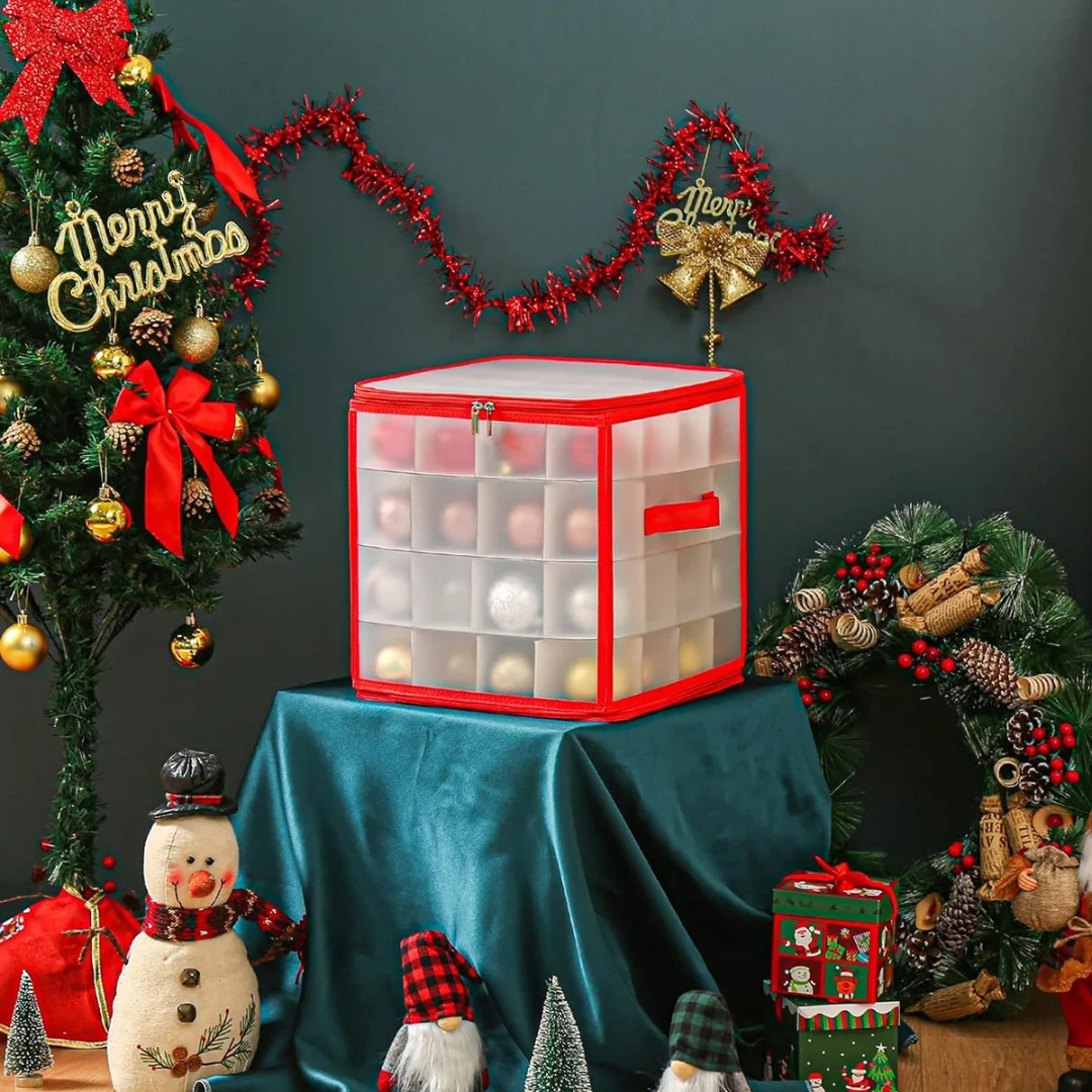 Caixa de Armazenamento de 64 Grades para Decoração de Natal