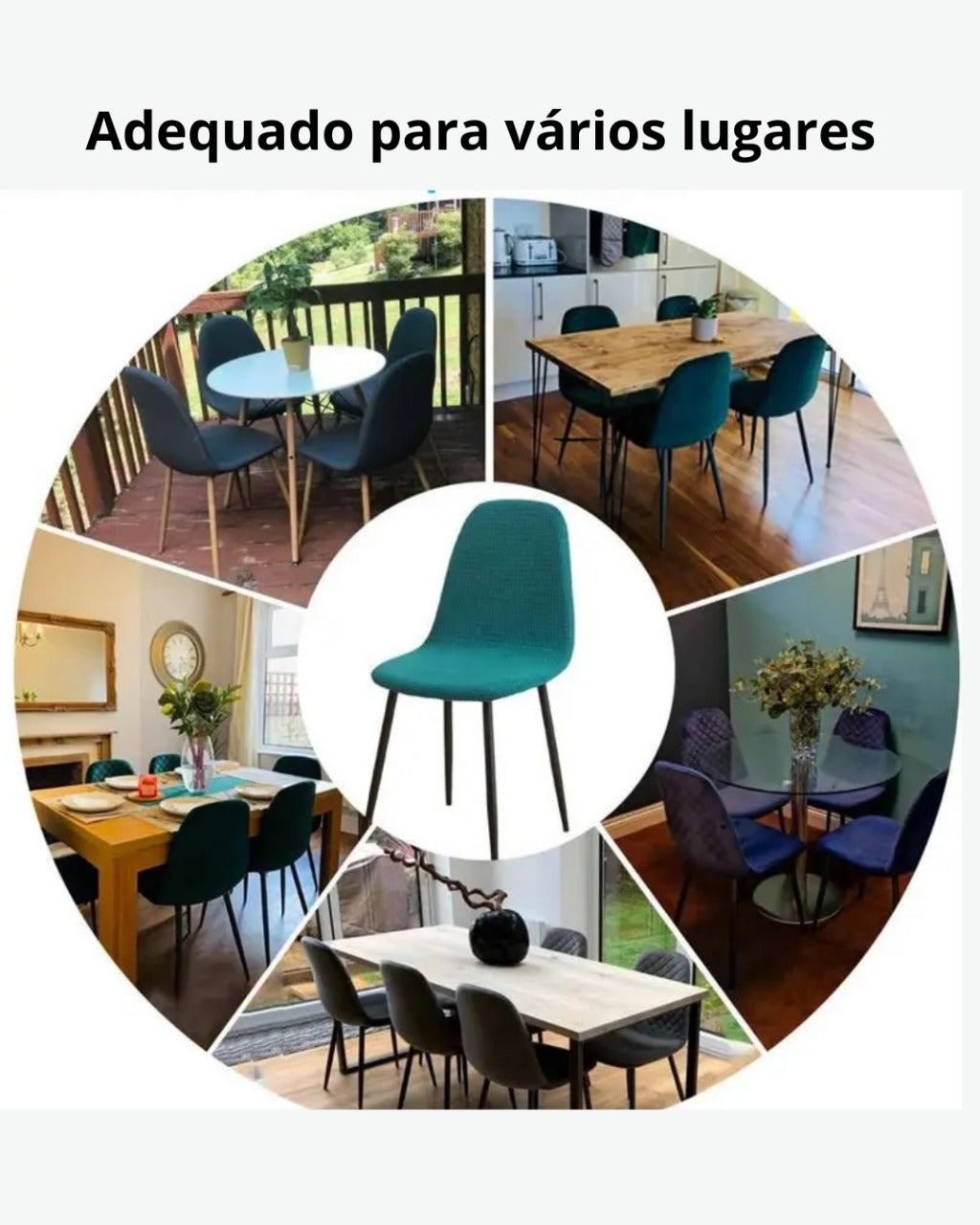 Capa de Cadeira Jacquard à Prova d'Água Curta e Ajustável para Sala de Jantar ou Festa