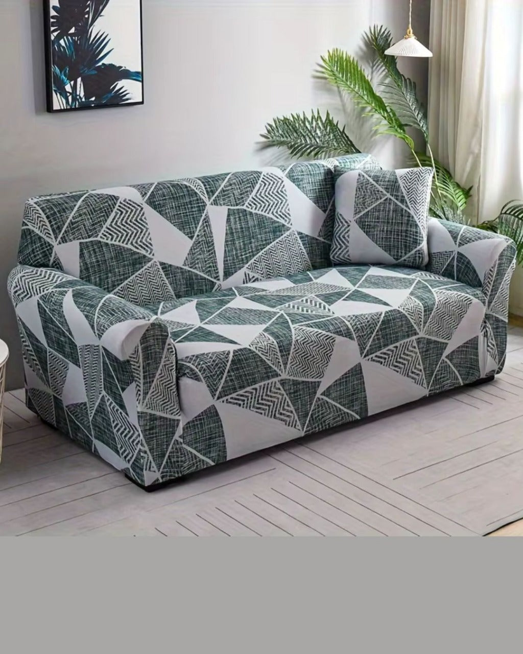 Capa de Sofá Floral com Elástico Protetor Decorativo e Ajustável