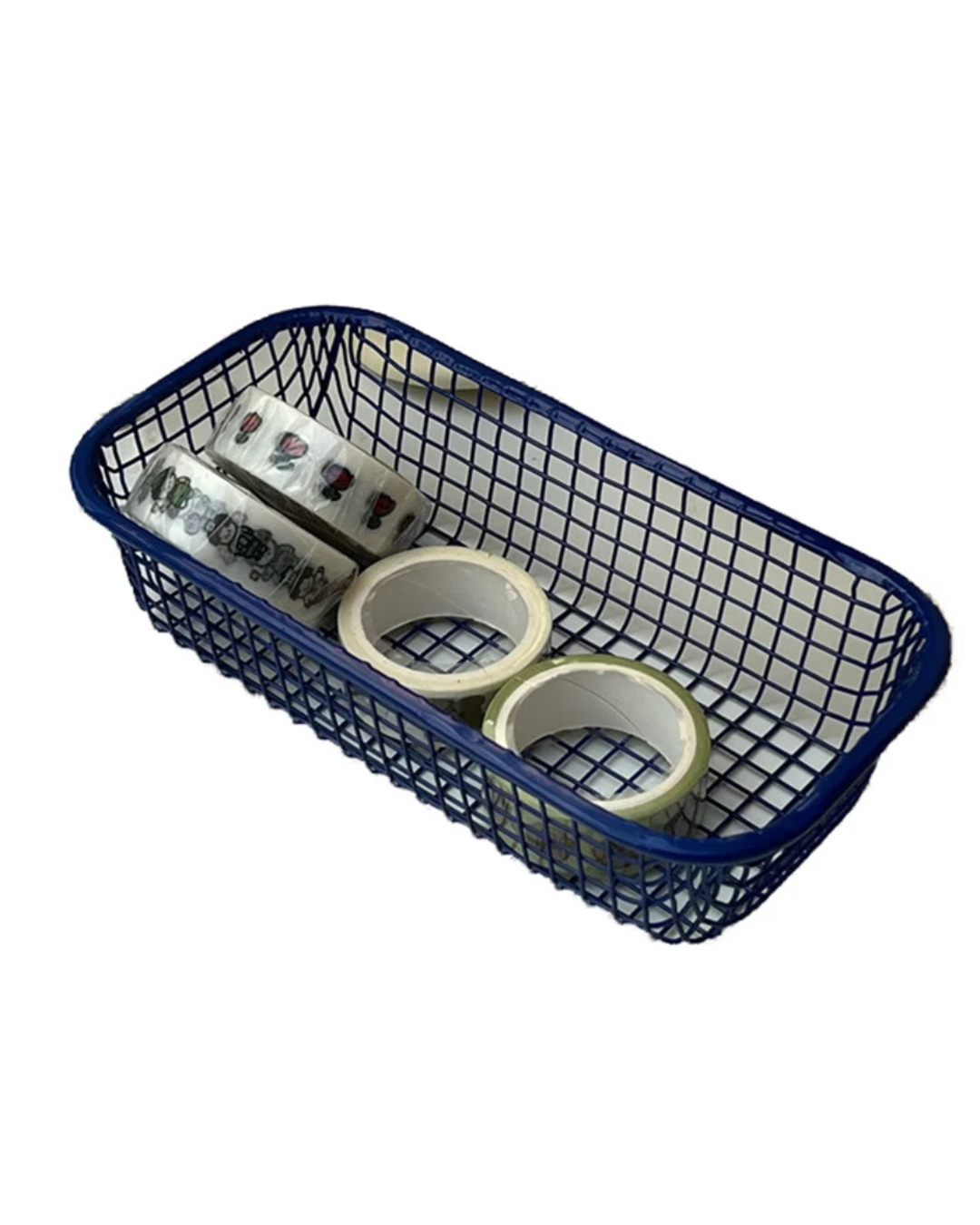 Cesta de Armazenamento de Mesa em Metal Organizador para Escritório e Casa