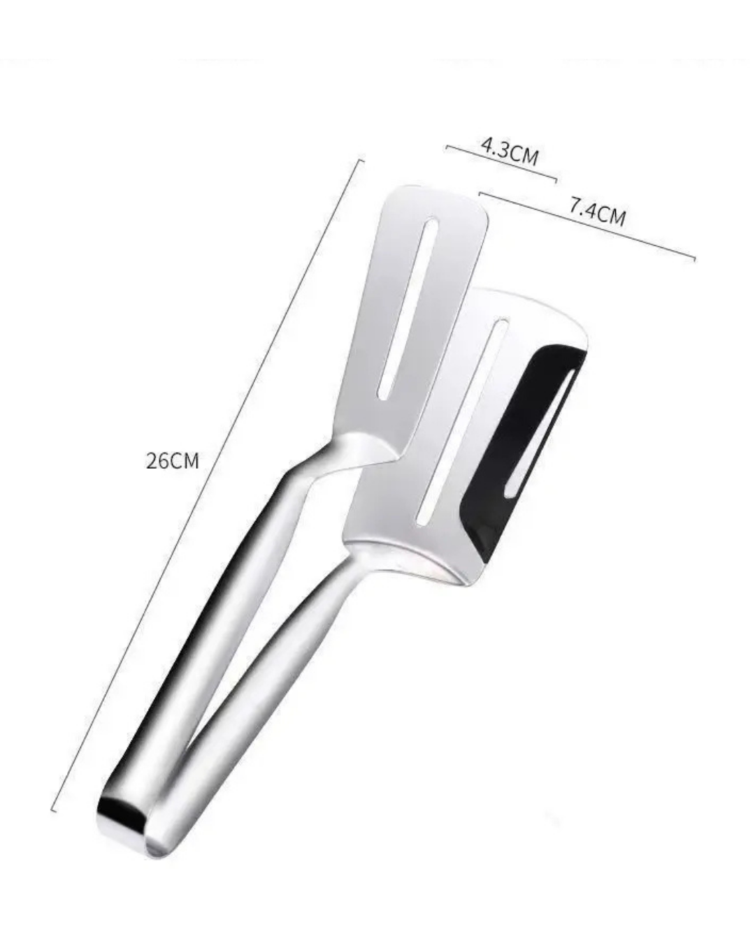 Clipe de Pá de Peixe Frito em Aço Inoxidável 2 em 1 Espátula Dupla para Grelhados