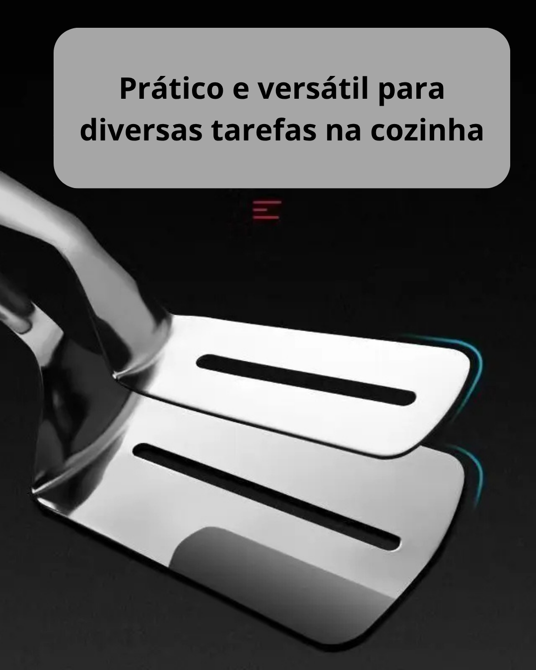 Clipe de Pá de Peixe Frito em Aço Inoxidável 2 em 1 Espátula Dupla para Grelhados