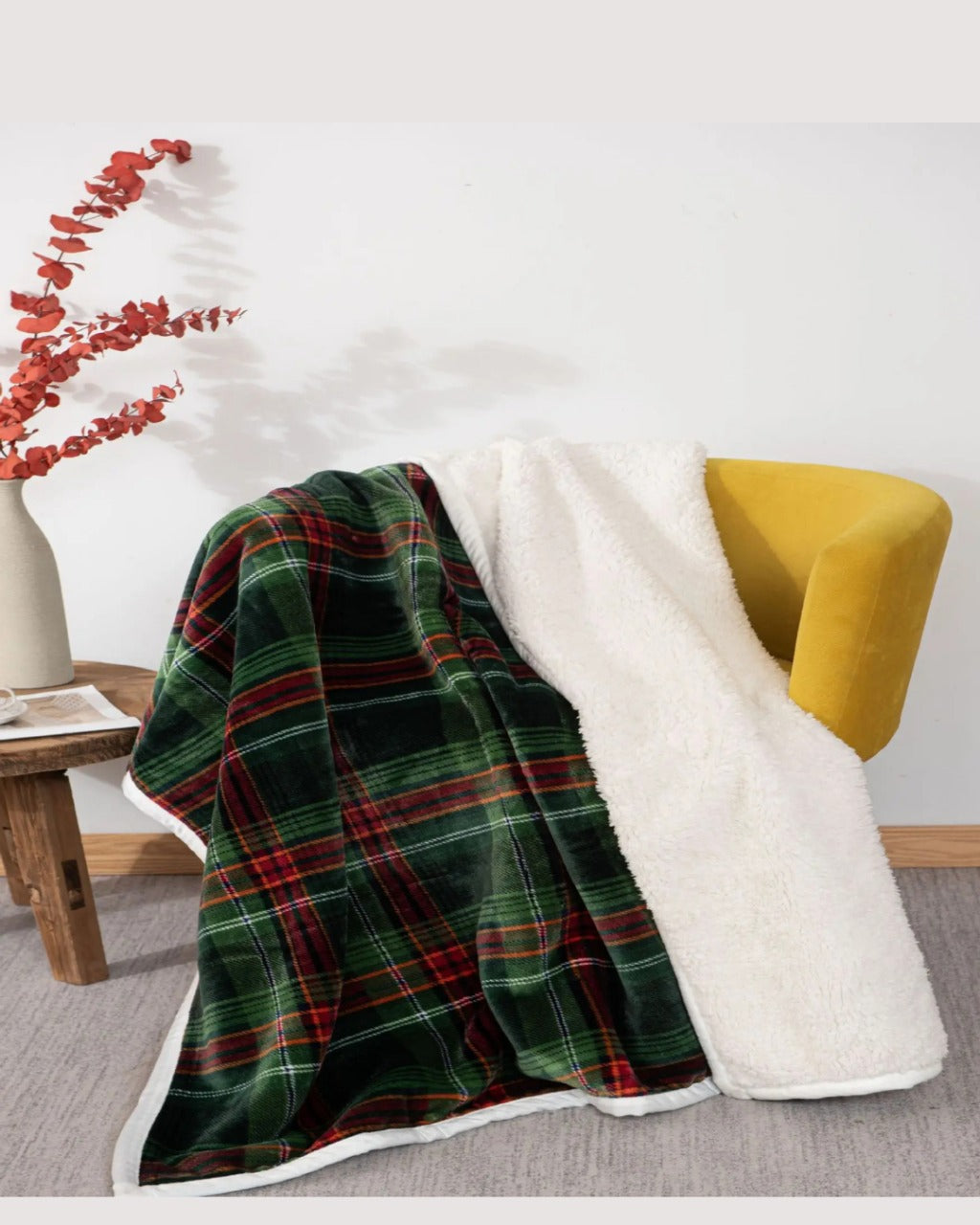 Cobertor de Flanela Dupla Face com Lã de Cordeiro Aconchego para Dormitório e Cama