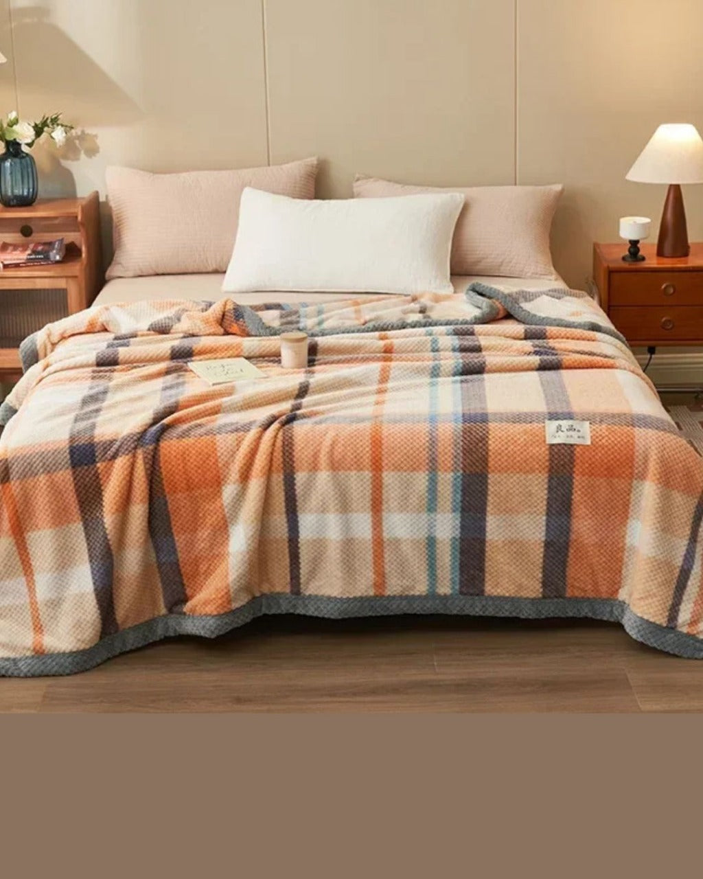 Cobertor de Malha Chenille Crochê Macio e Lavável