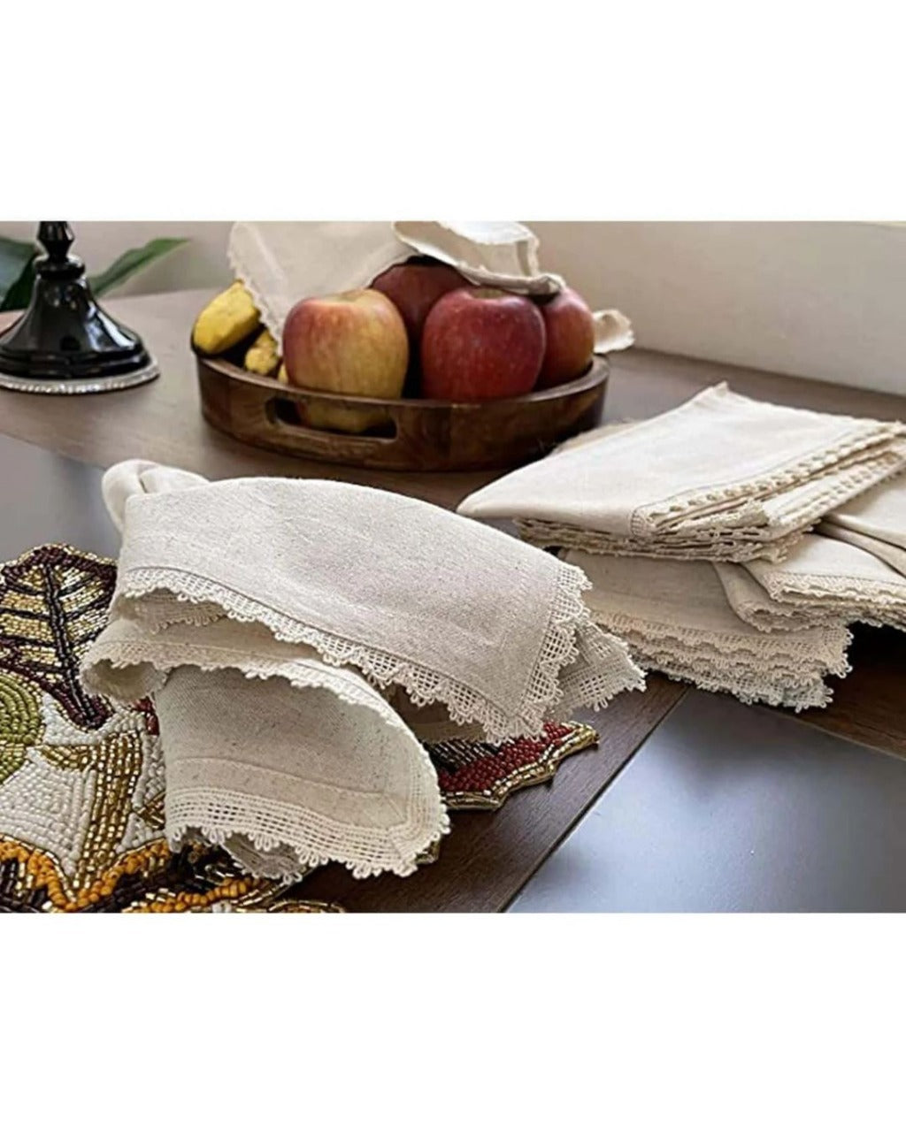 Conjunto 10 Guardanapos de Linho e Algodão 40x40cm para Jantar e Festa