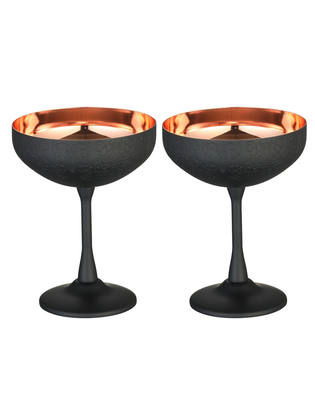 Conjunto 2 Copos Coupe Aço Inox Taças Coquetel Duráveis