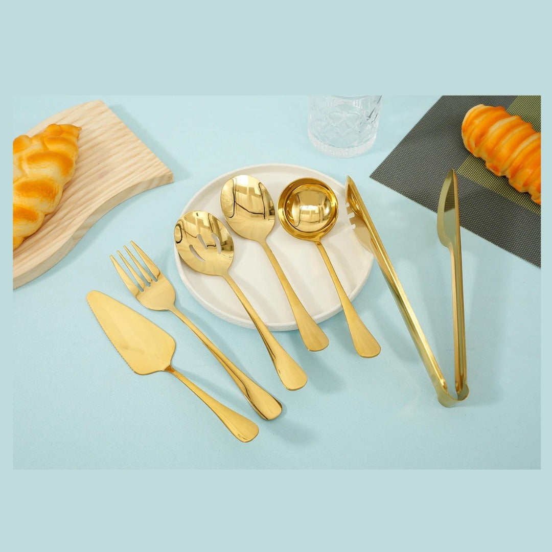 Conjunto Completo de Talheres para Servir em Aço Inoxidável