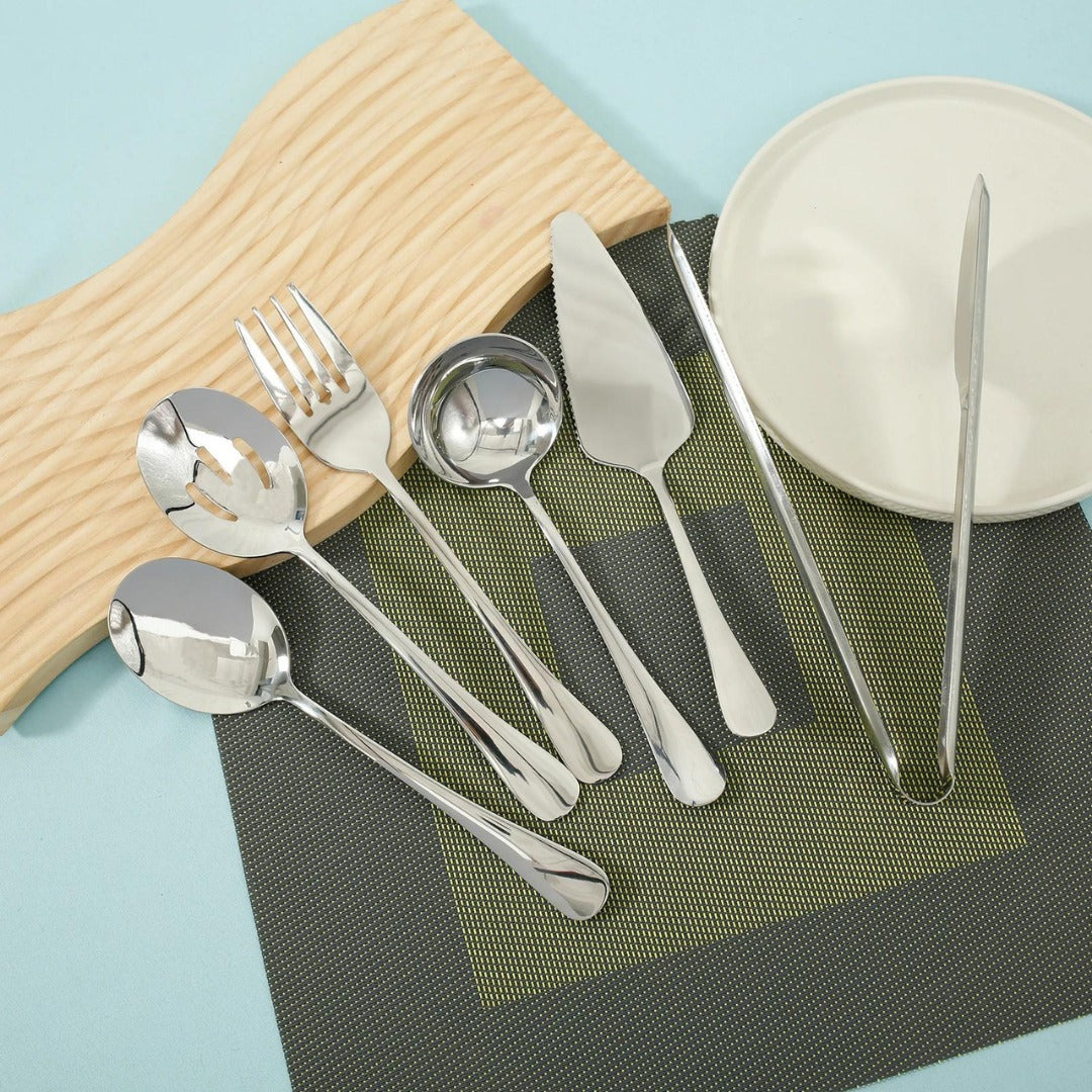 Conjunto Completo de Talheres para Servir em Aço Inoxidável