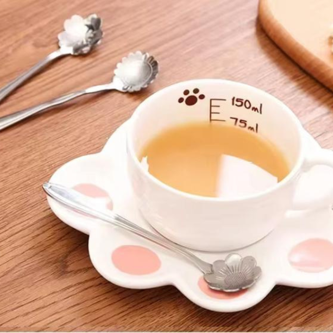 Conjunto de 4 Colheres de Café em Aço Inoxidável