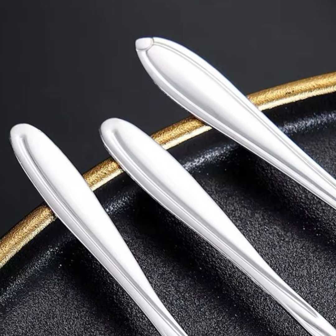 Conjunto de 4 Colheres de Café em Aço Inoxidável