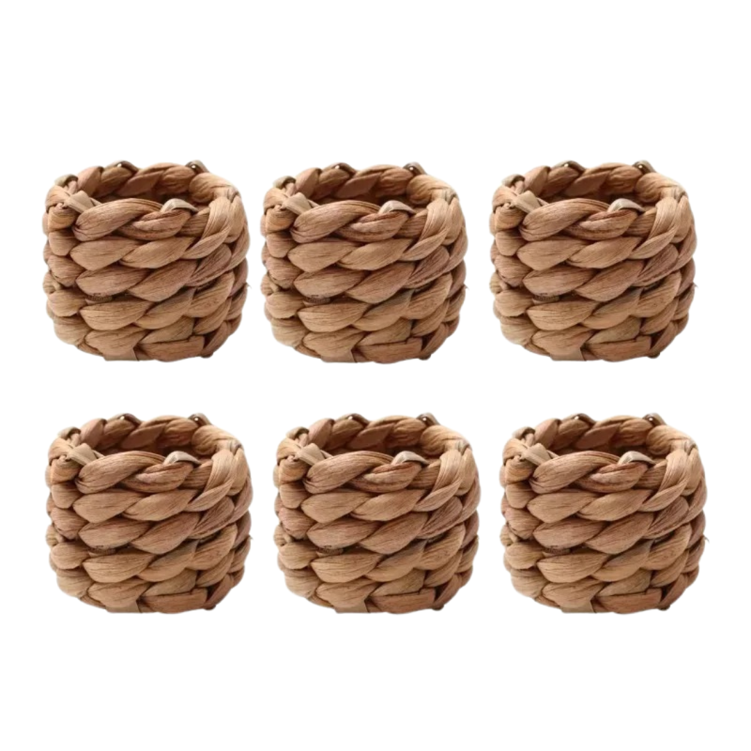 Conjunto de Anéis para Guardanapo em Rattan Feito à Mão