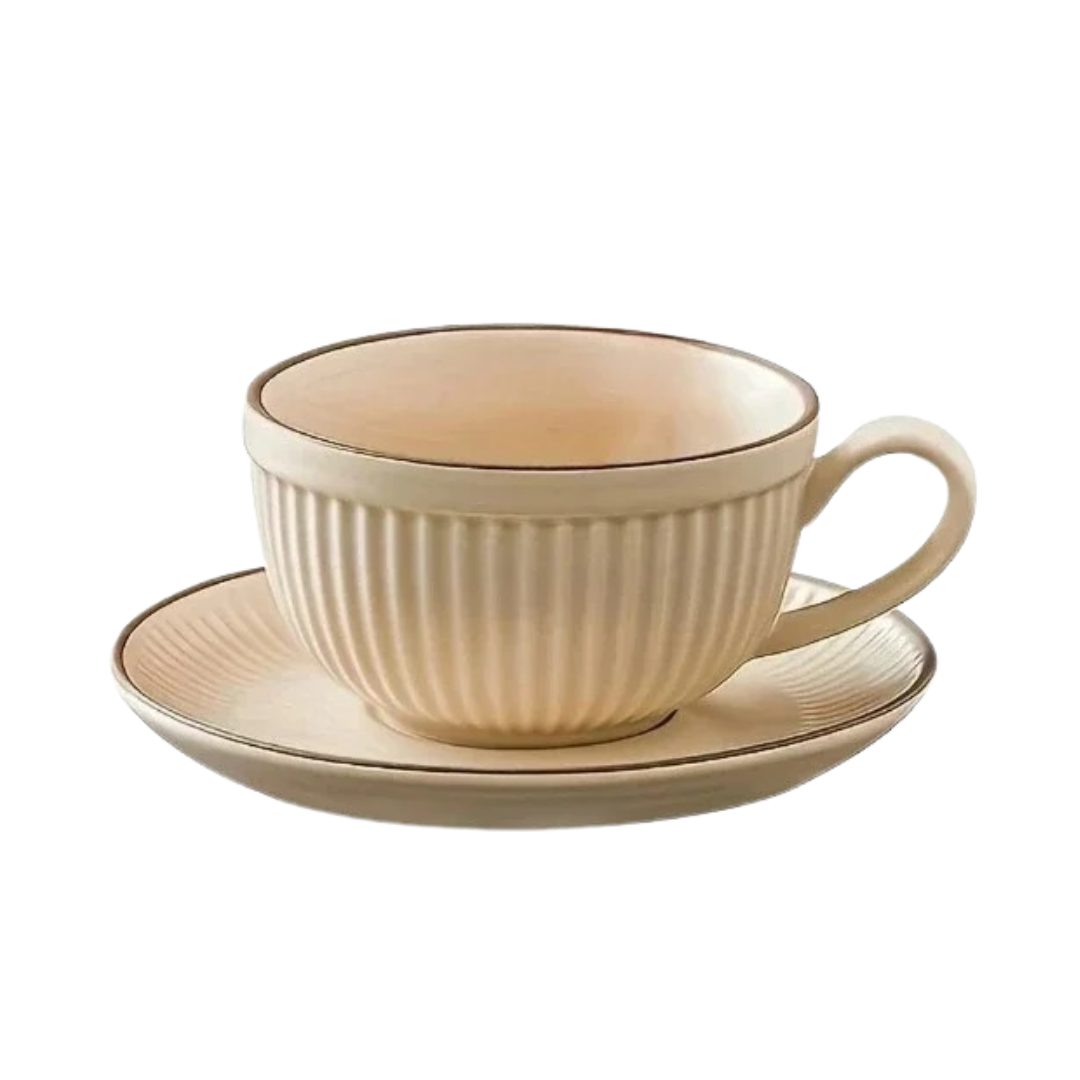 Conjunto de Xícara e Pires de Café Estilo Retrô