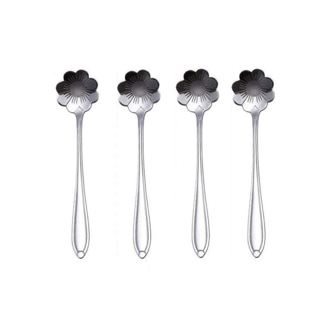 Conjunto de 4 Colheres de Café em Aço Inoxidável