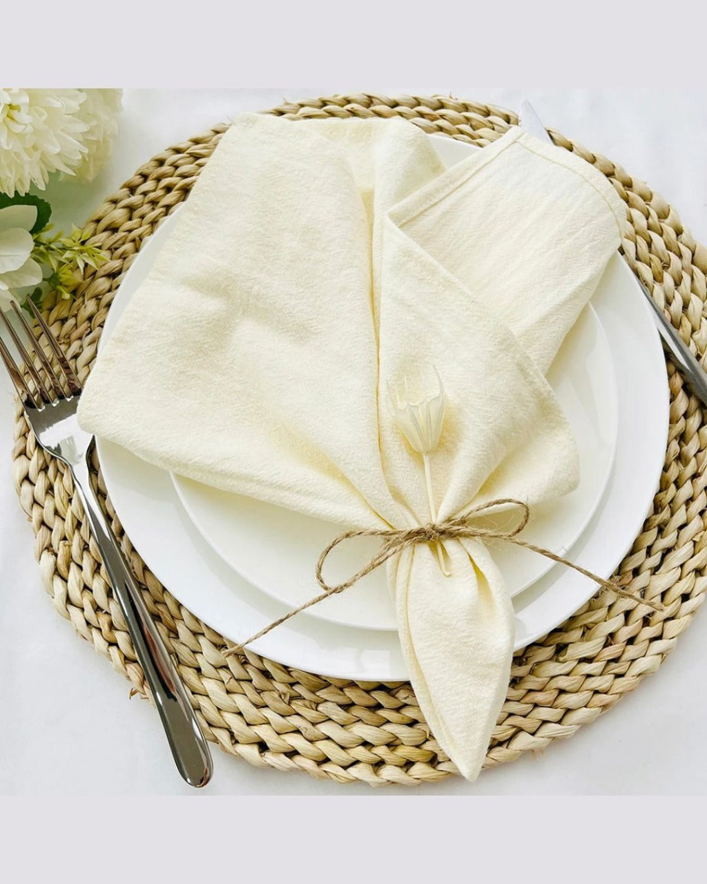 Conjunto de 6 Guardanapos de Algodão Decoração para Mesa e Eventos