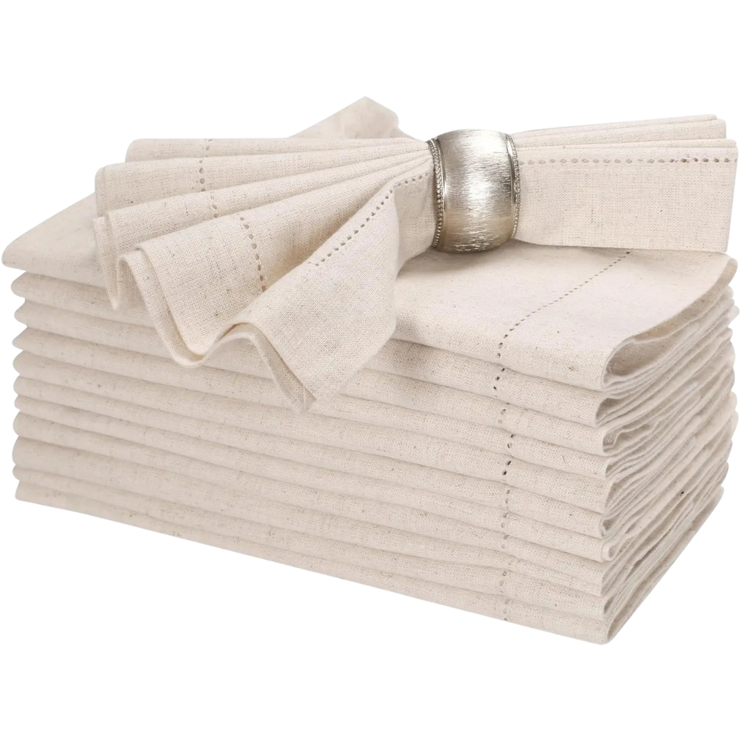 Conjunto de Guardanapos de Linho com Bainha 12 Peças