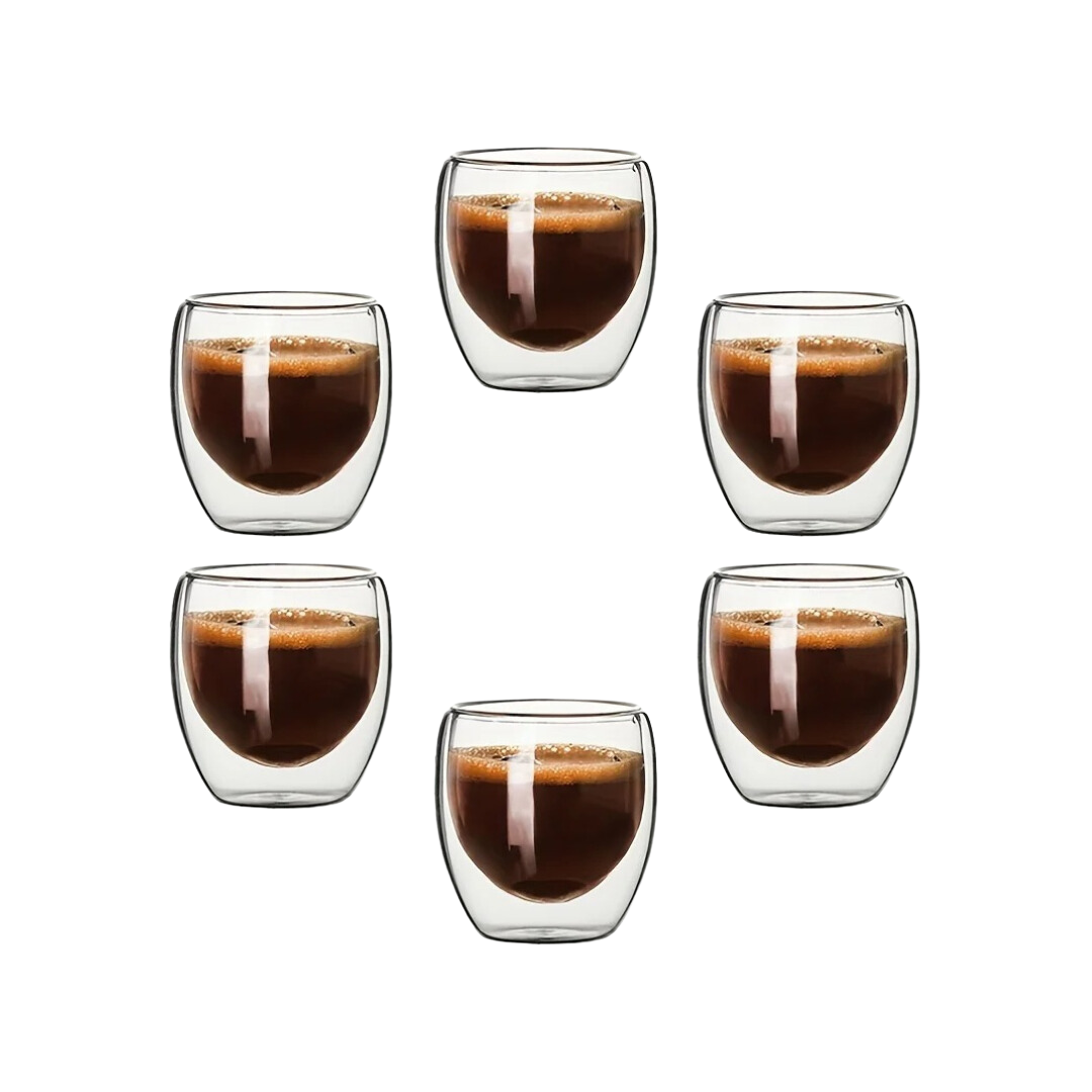 Copo de Vidro de Parede Dupla com Isolamento Térmico