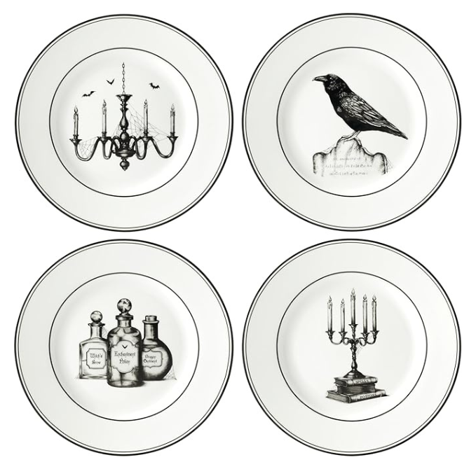 Conjunto de pratos de sobremesa Halloween - 4 Peças