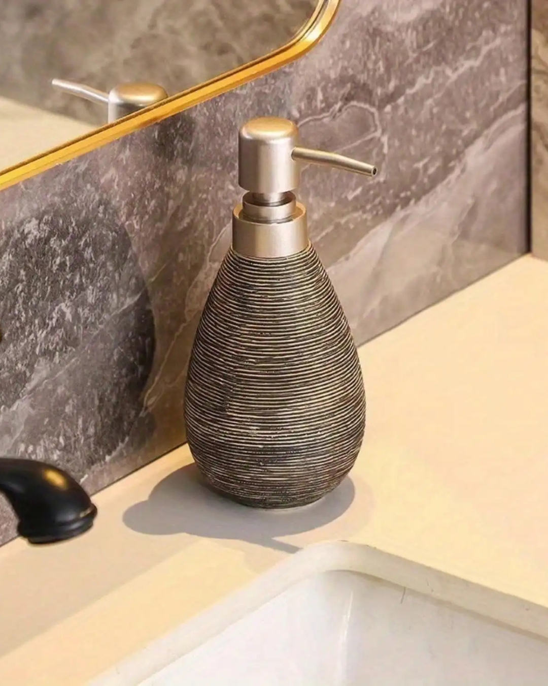 Dispenser de Sabonete em Cerâmica Estilo Retrô com Bomba Para Cozinha e Banheiro