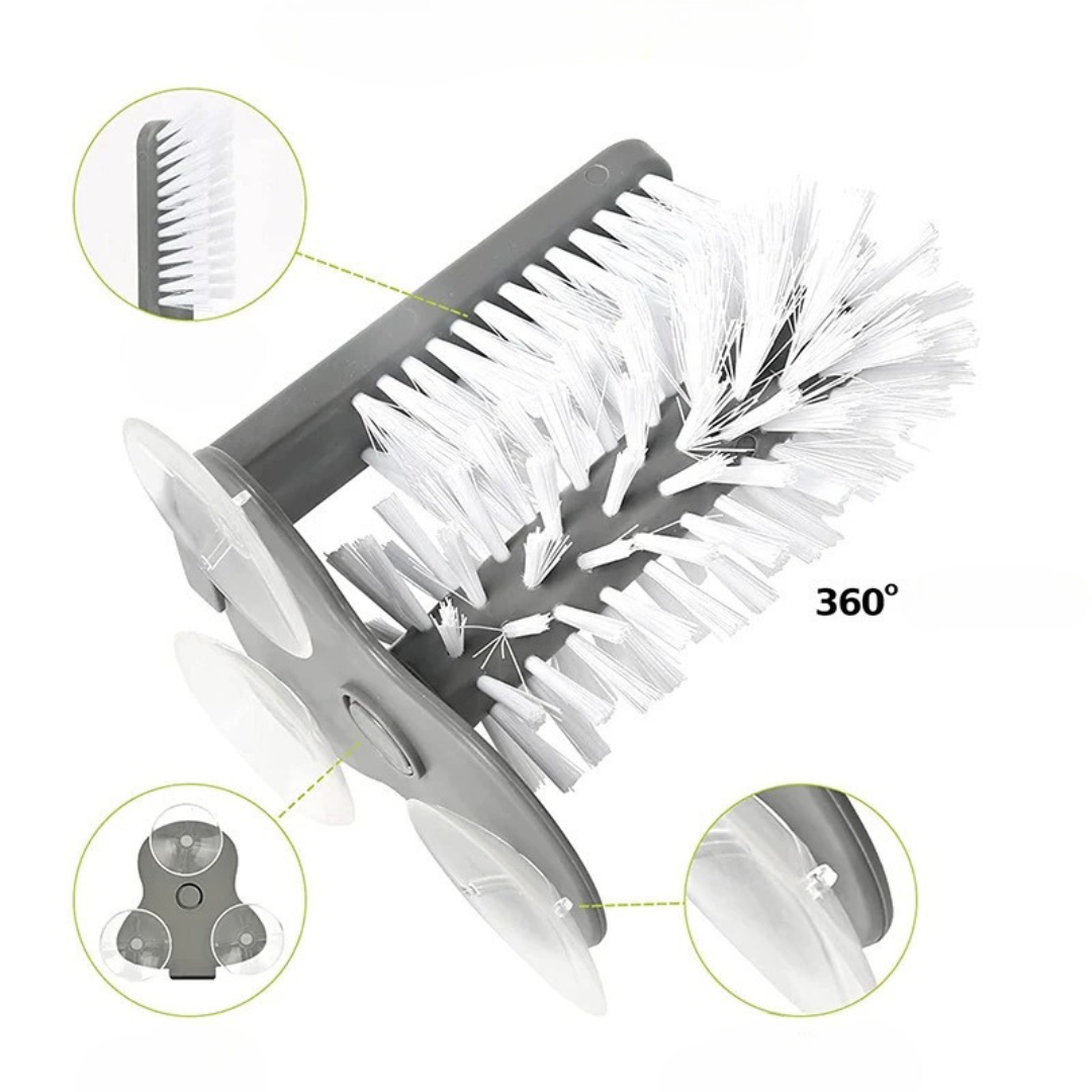 Escova de Limpeza de Garrafas com Base de Sucção