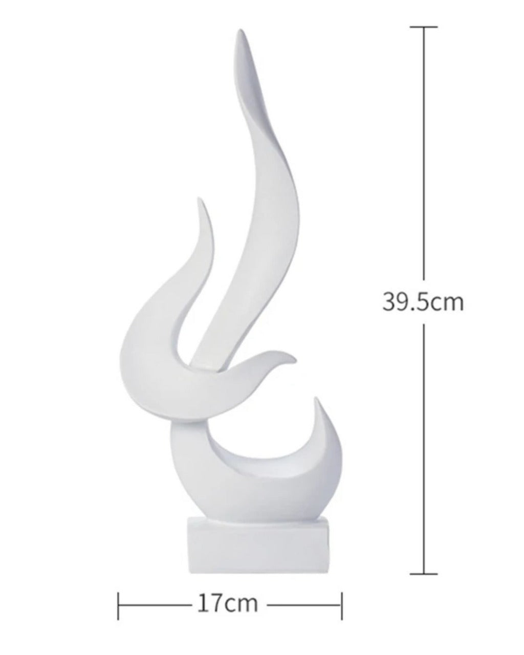 Escultura Decorativa de Chama Abstrata em Resina