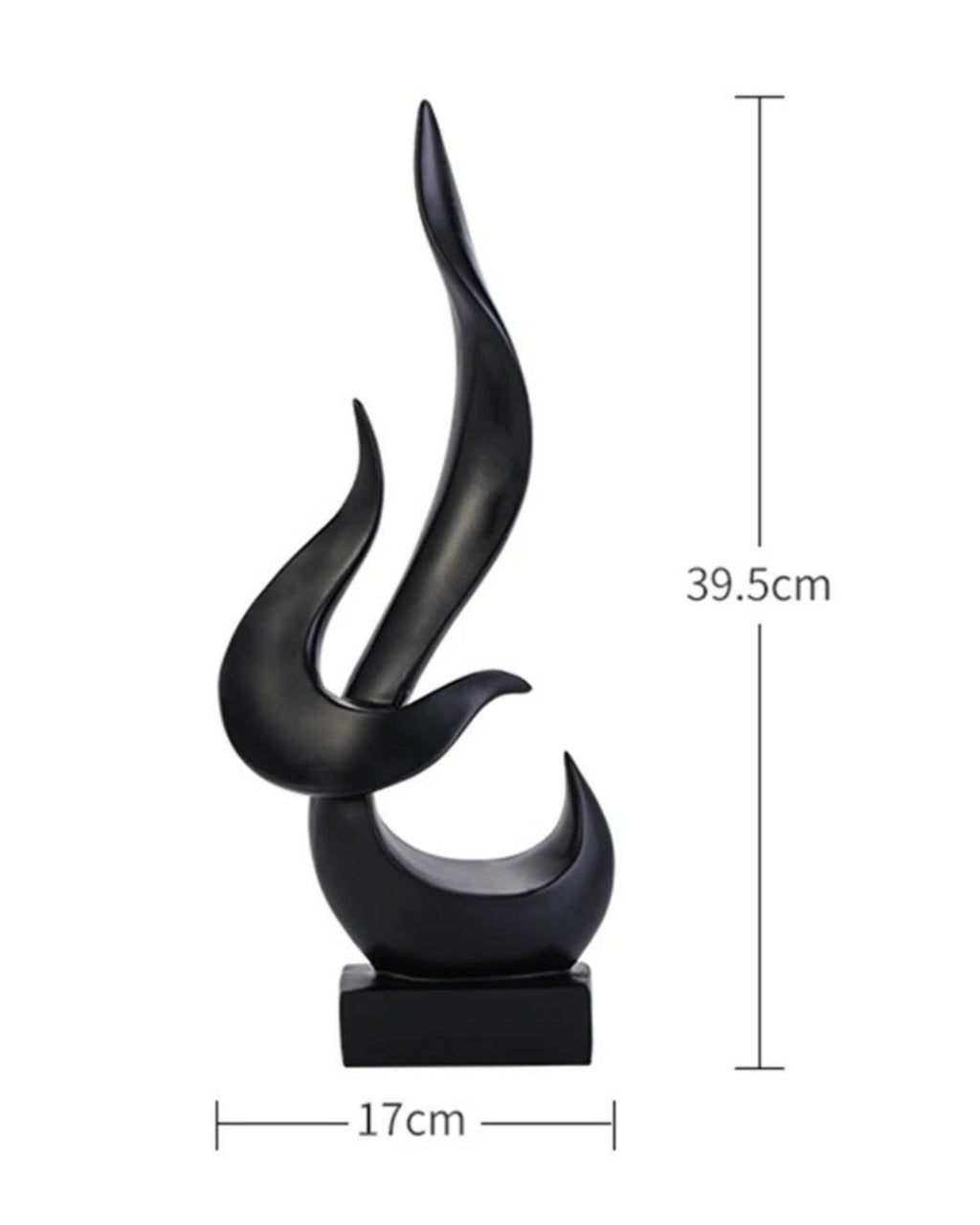 Escultura Decorativa de Chama Abstrata em Resina