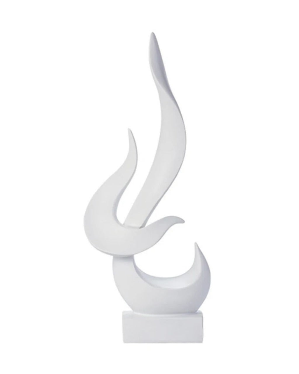 Escultura Decorativa de Chama Abstrata em Resina