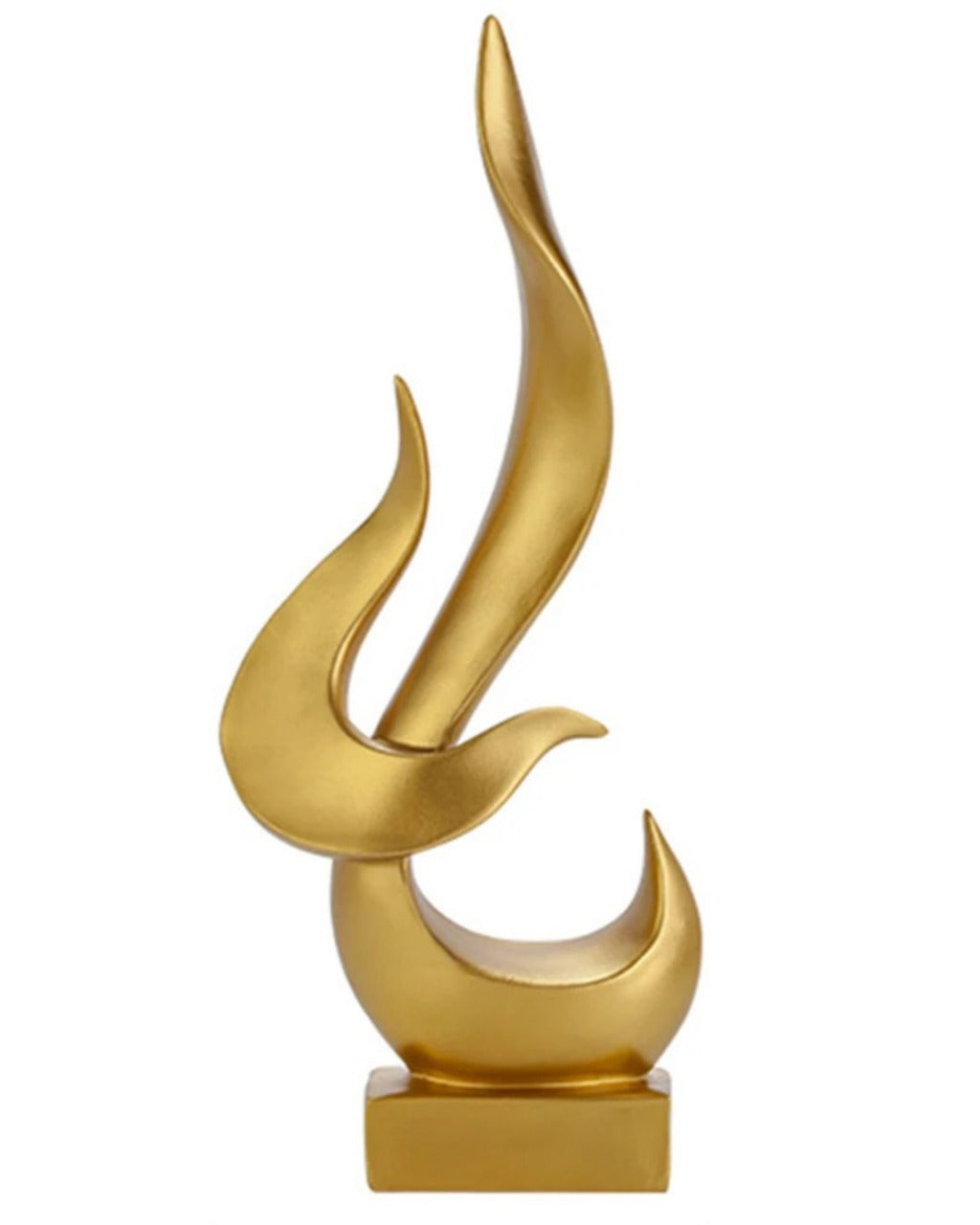 Escultura Decorativa de Chama Abstrata em Resina