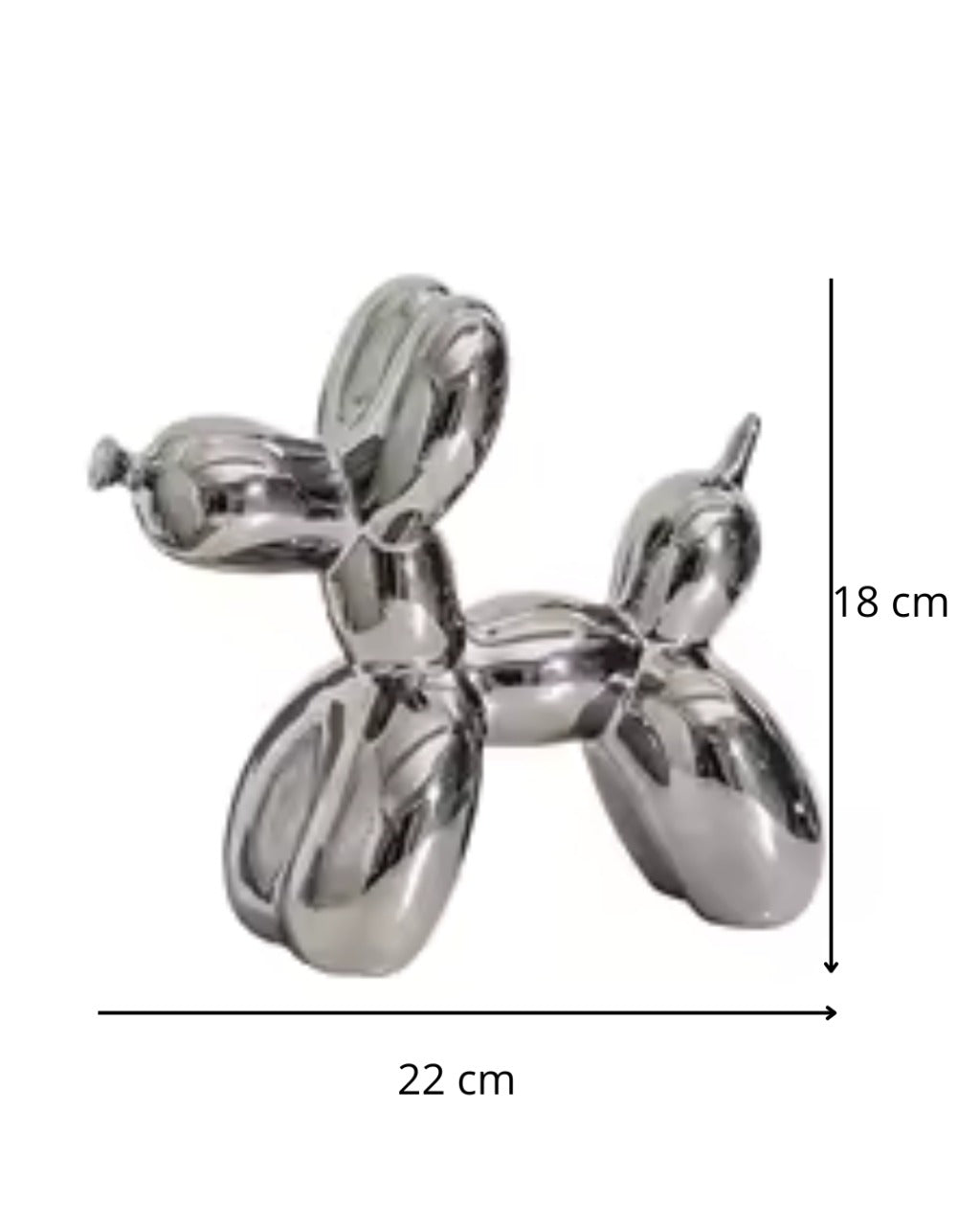 Escultura de Cachorro Balão em Cerâmica Decoração Moderna para Sala e Escritório