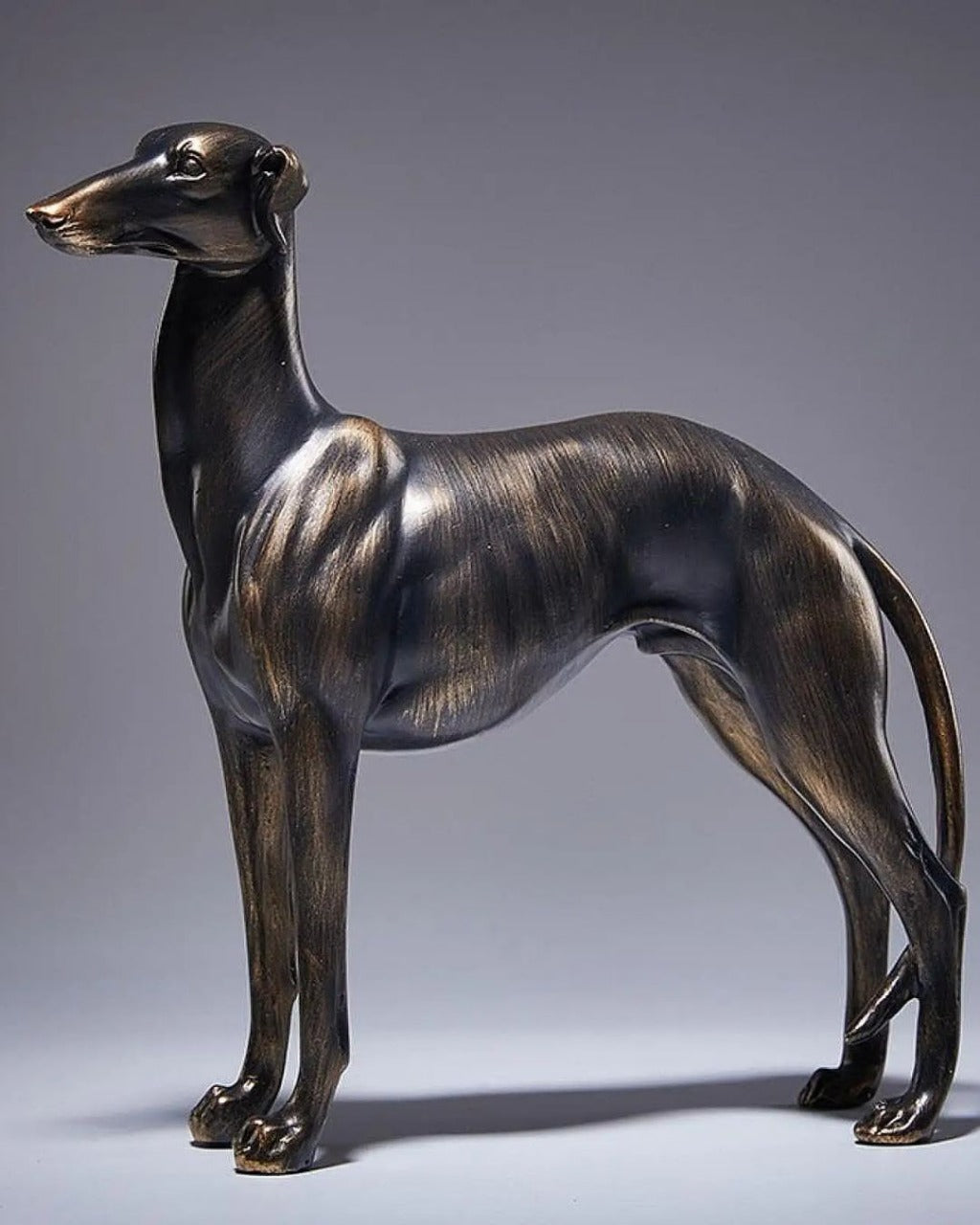 Estátua de Cachorro Galgo em Resina Decoração Elegante para Sala ou Escritório