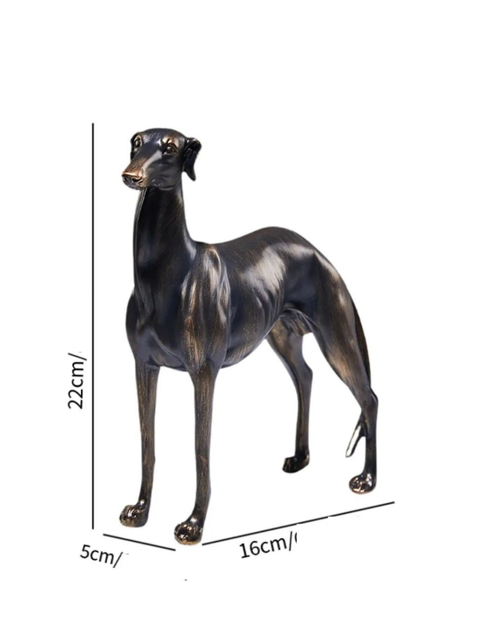 Estátua de Cachorro Galgo em Resina Decoração Elegante para Sala ou Escritório