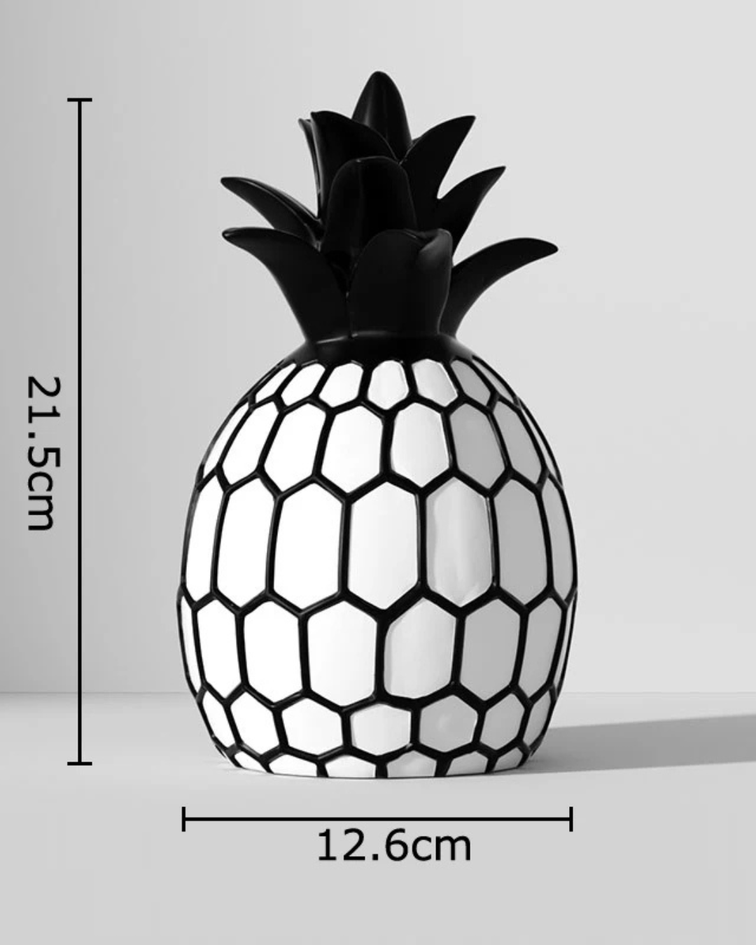 Estátua de Frutas Preto e Branco em Resina Decoração Minimalista para Mesa e Sala