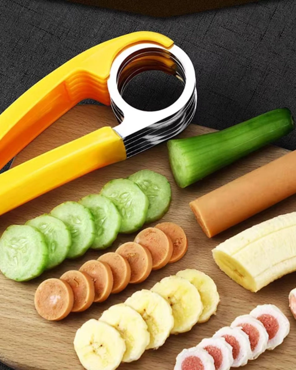 Fatiador de Banana e Frutas Cortador de Cozinha Prático e Ergonômico