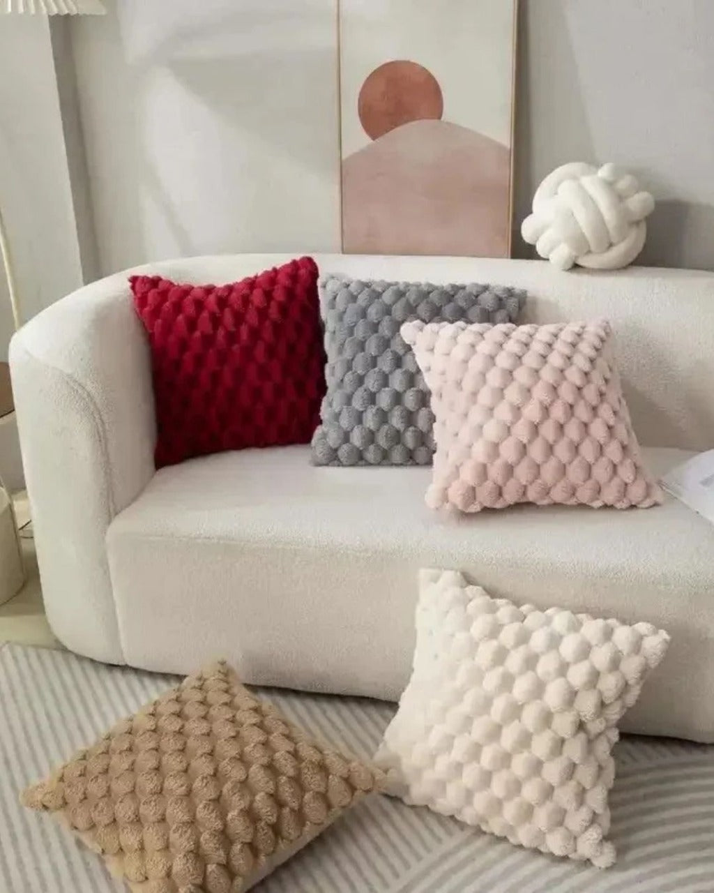 Fronha 3D de Pelúcia Macia com Padrão Abacaxi 45x45cm Para Sofá Sala ou Quarto