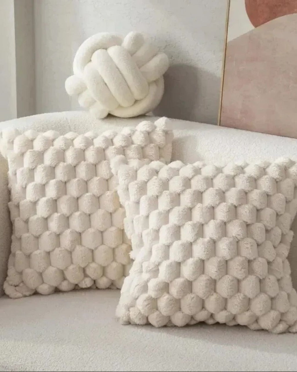 Fronha 3D de Pelúcia Macia com Padrão Abacaxi 45x45cm Para Sofá Sala ou Quarto