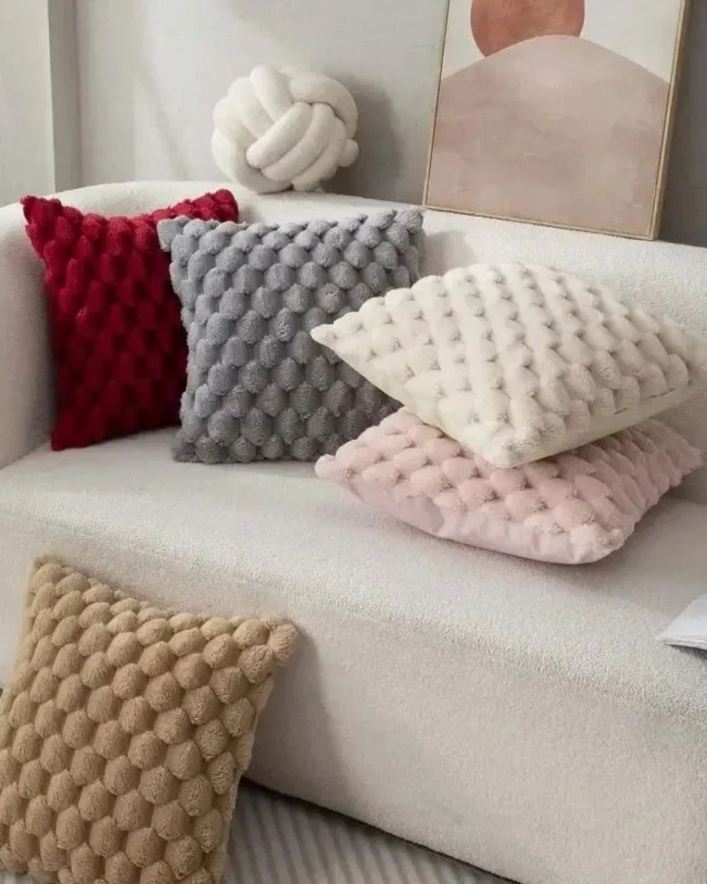 Fronha 3D de Pelúcia Macia com Padrão Abacaxi 45x45cm Para Sofá Sala ou Quarto