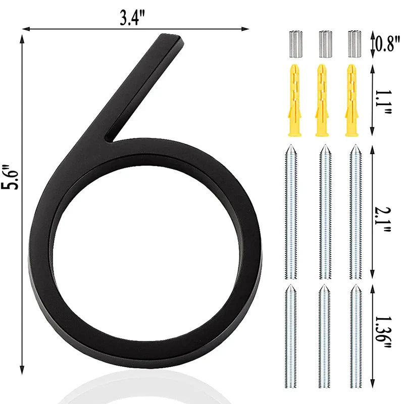 Números identificadores para residências grandes, efeito 3d - LuxuriousLabels