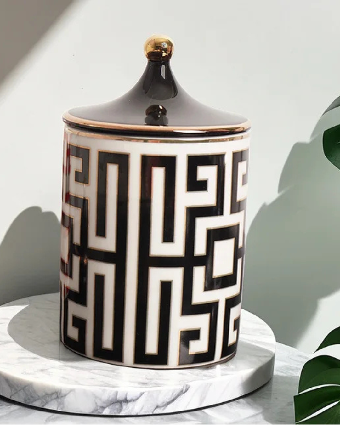 Jarra de Armazenamento em Cerâmica Dourada 350ml Decoração e Organização