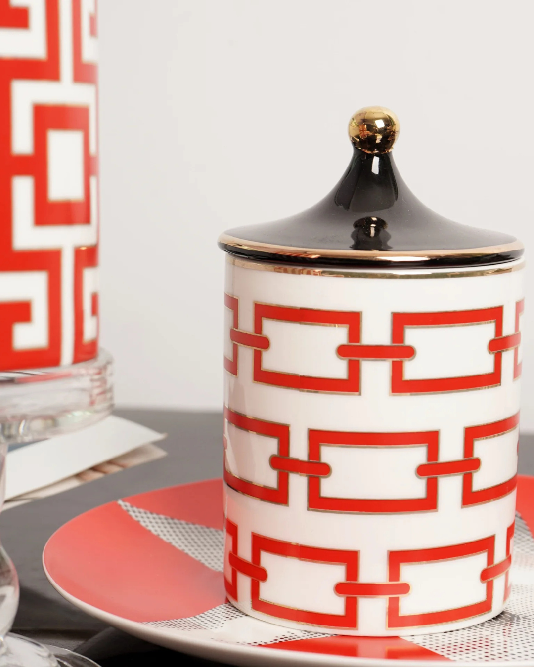 Jarra de Armazenamento em Cerâmica Dourada 350ml Decoração e Organização