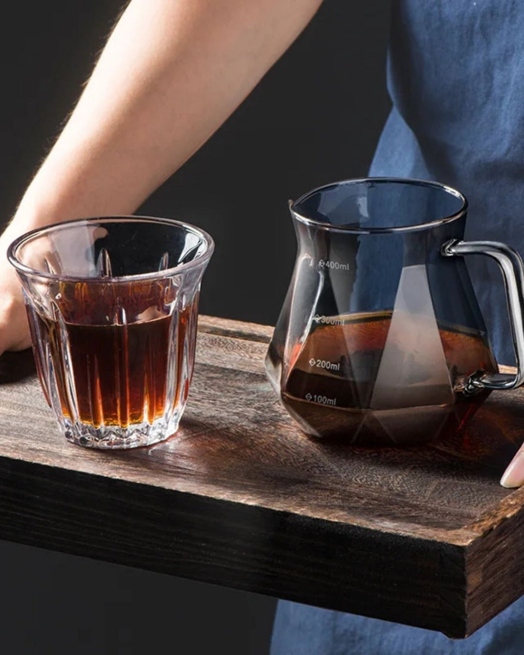 Jarra de Café de Vidro Transparente com Filtro Reutilizável Design Diamante