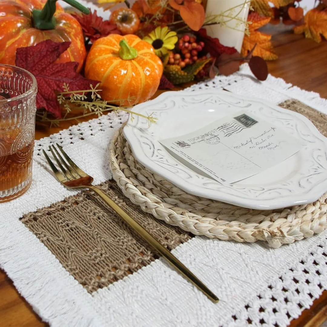 Jogo Americano Boho em Macramê 6 Peças