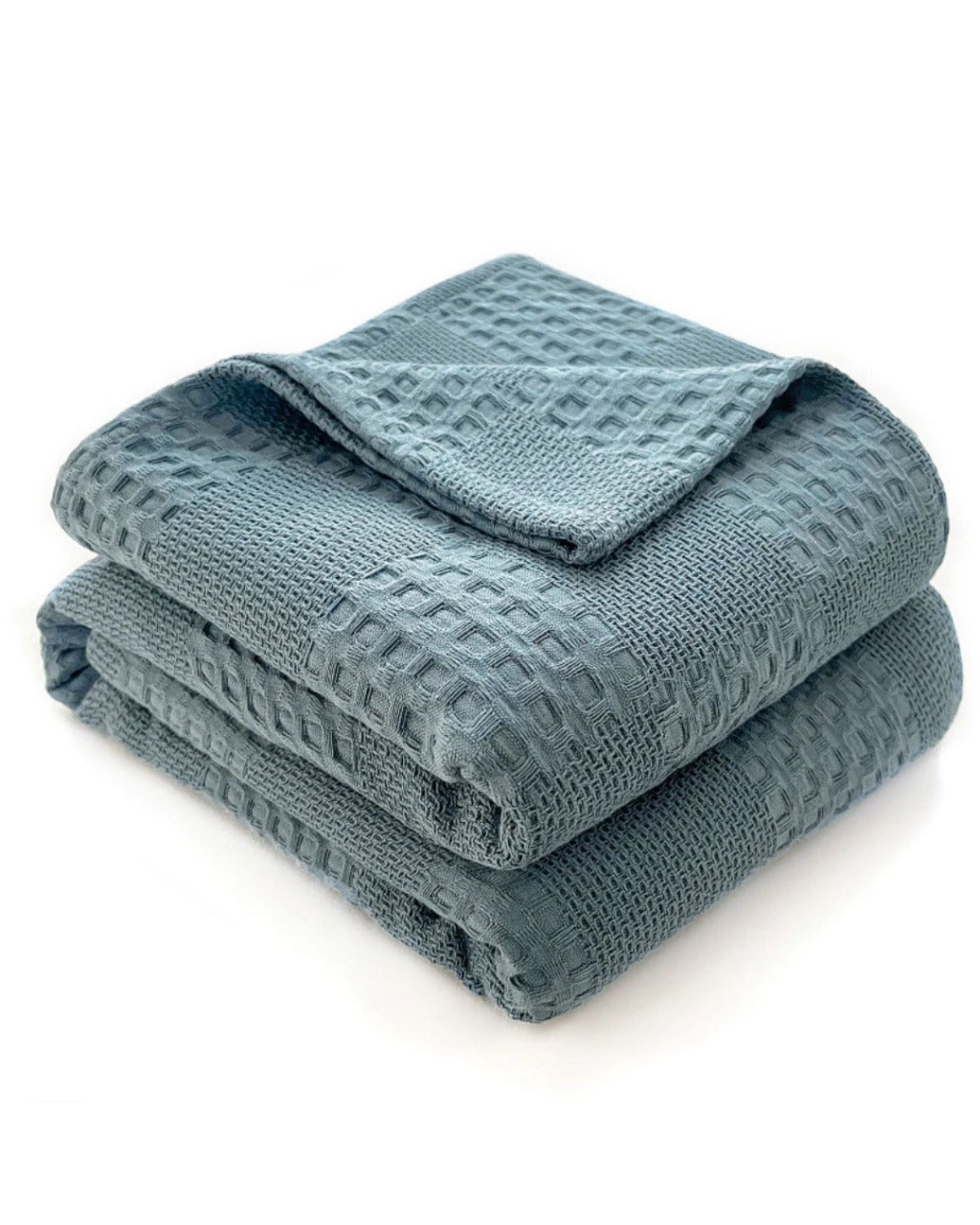 Manta de Algodão Waffle Macia e Respirável para Cama e Sofá