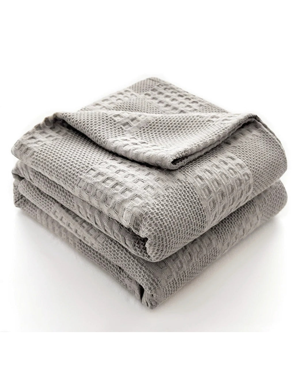 Manta de Algodão Waffle Macia e Respirável para Cama e Sofá