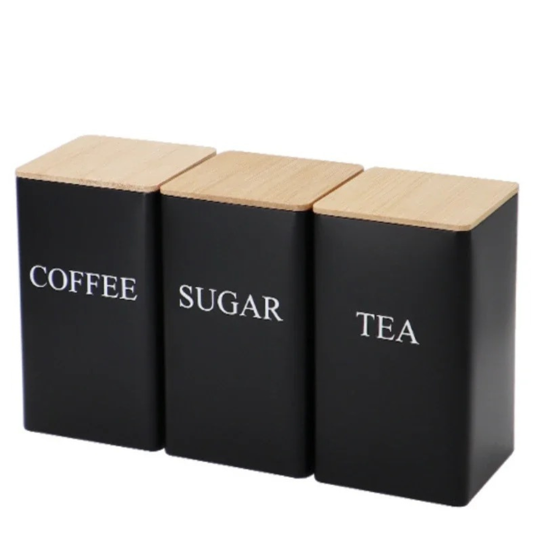 Potes Herméticos para Organizar de Cozinha com Tampa de Bambu