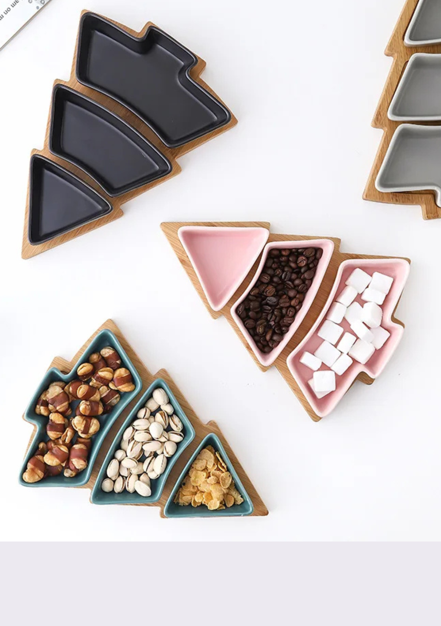 Prato de Sobremesa em Cerâmica Formato Árvore de Natal