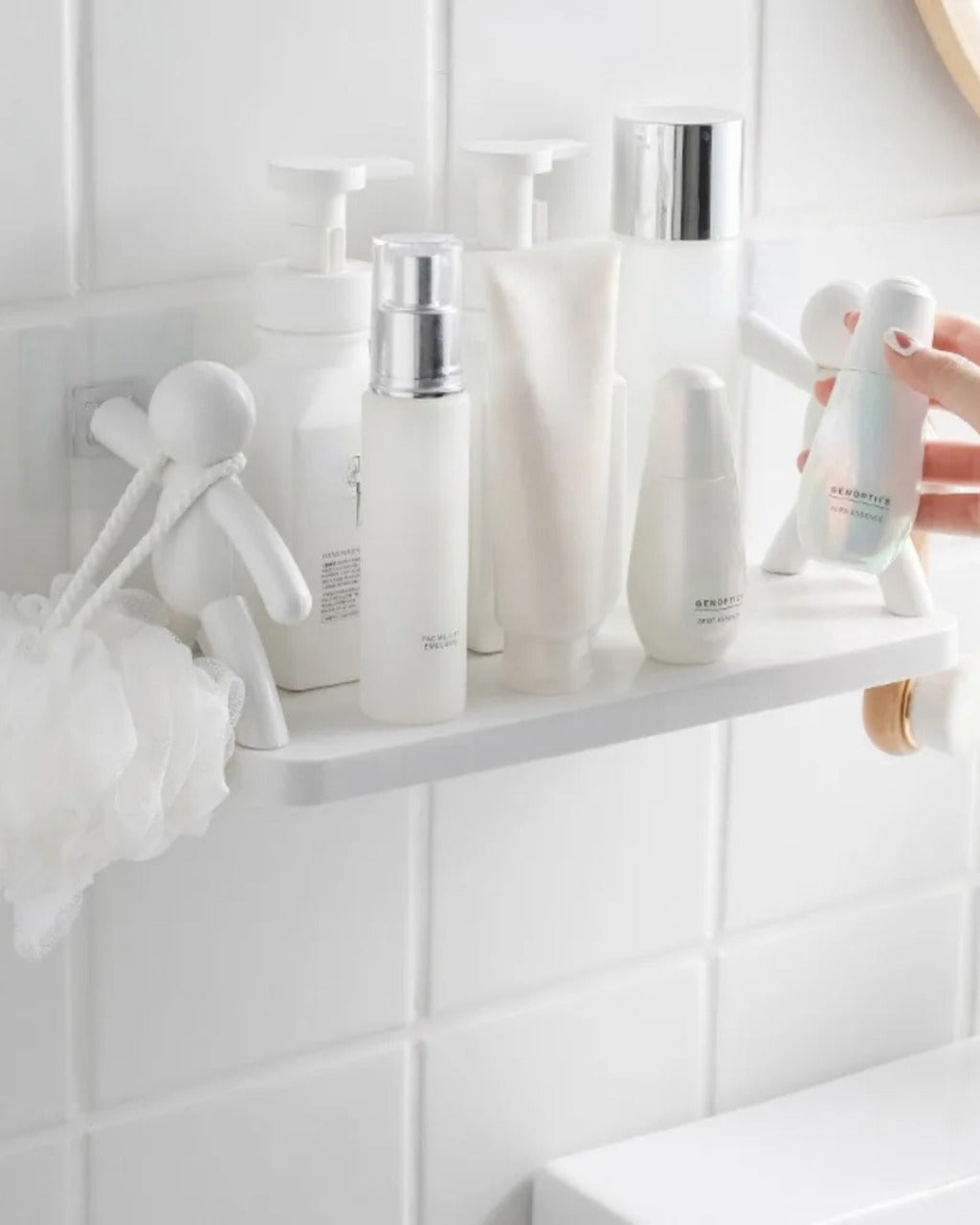 Rack de Armazenamento Sem Perfuração com Design de Personagem para Banheiro e Cozinha