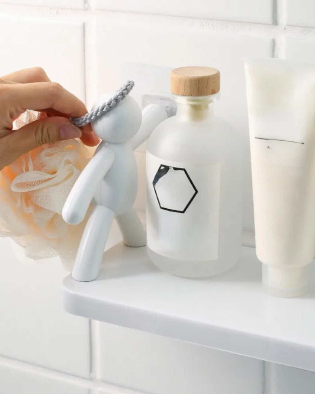 Rack de Armazenamento Sem Perfuração com Design de Personagem para Banheiro e Cozinha